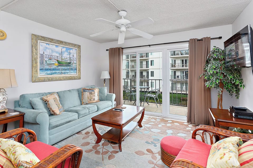 Beach Club 224 - Living Area with Balcony Access