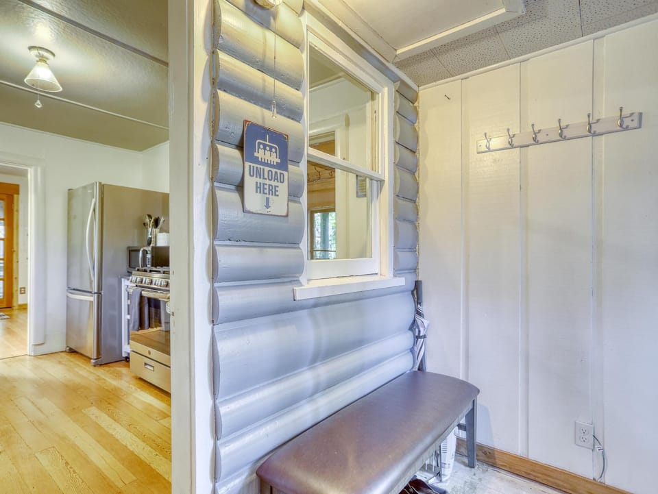 mudroom to drop boots & gear before entering house