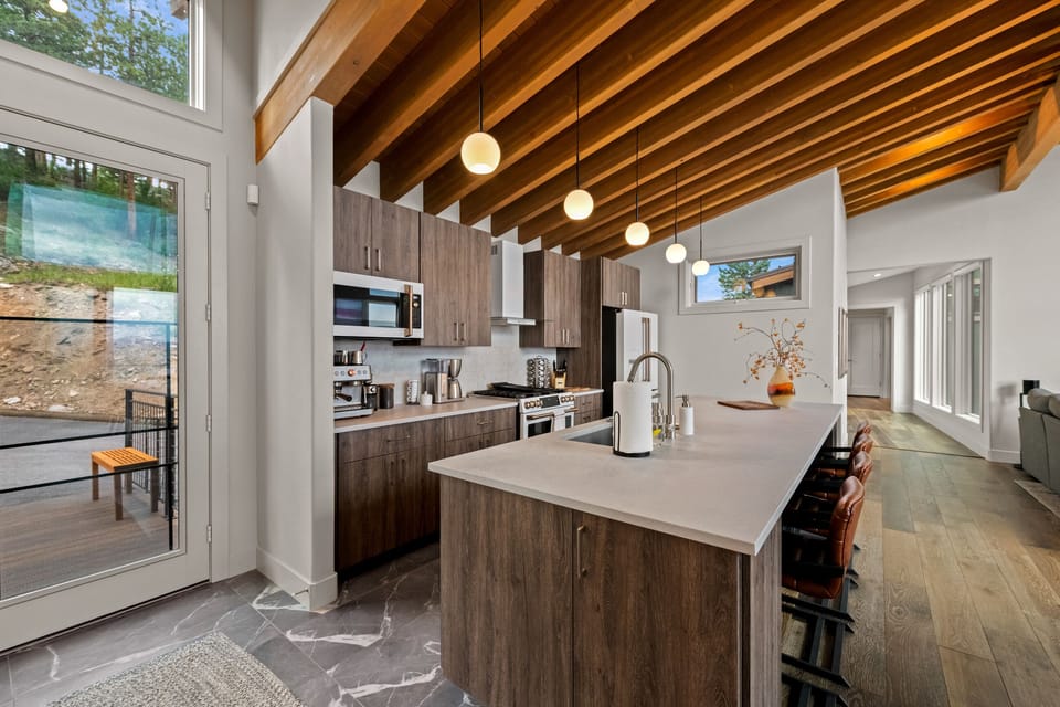 Kitchen and hallway to guest suite to the right