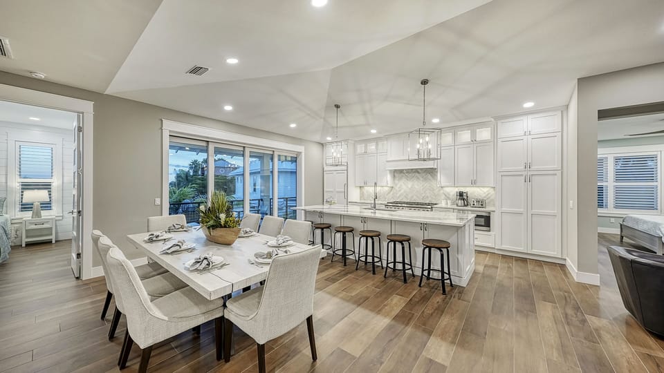 This wide-open space blends gourmet function with effortless flow—perfect for cooking, connecting, and creating memories.