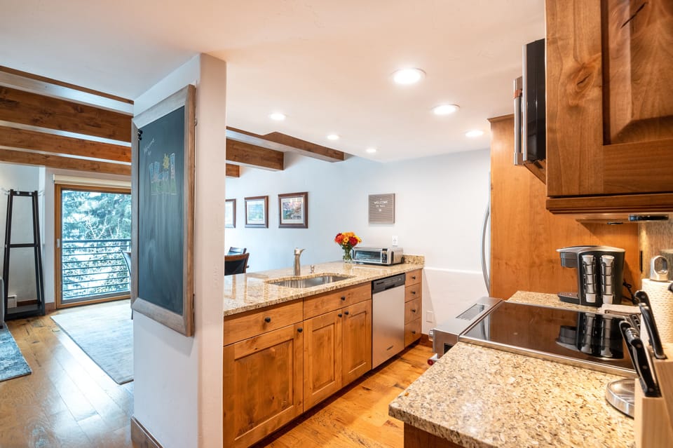 Kitchen open to dining room.