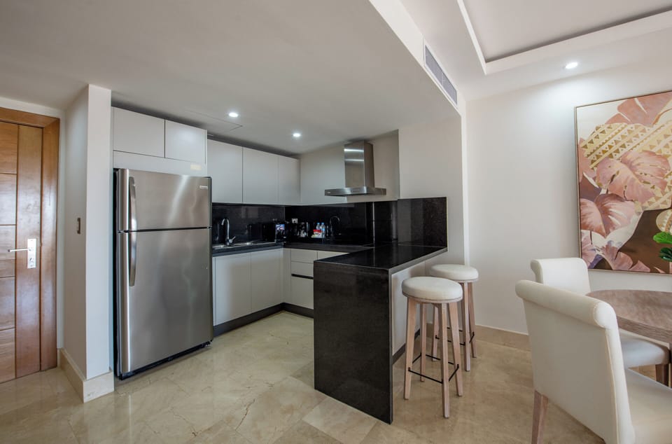 Premium Room, 1 King Bed, Kitchen, Ocean View | Private kitchen | Cookware/dishes/utensils, cleaning supplies