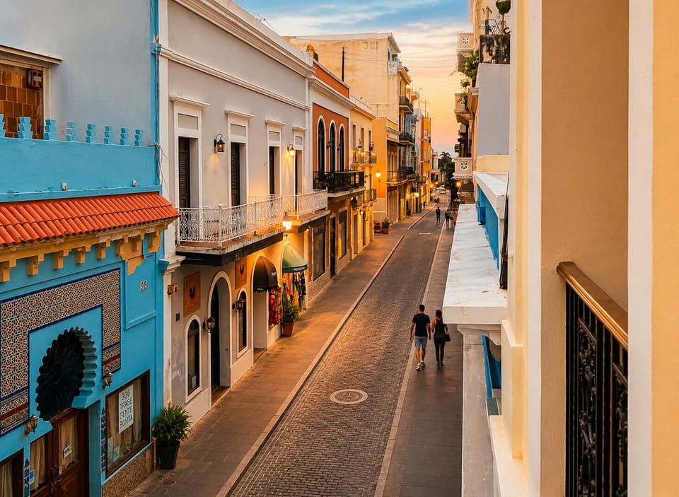 The vibrant Old San Juan street view from your balconies.