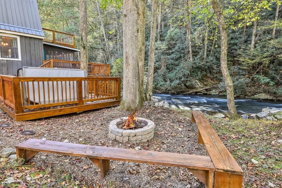 Firepit Over Looking The Water