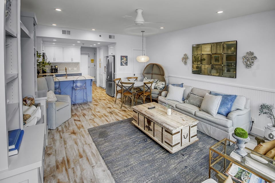 Open Concept Living space with views of Seaside