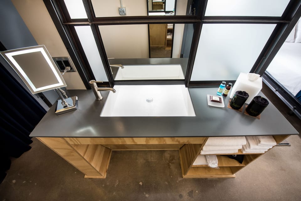Standard Room, 2 Double Beds | Bathroom | Shower, rainfall showerhead, designer toiletries, hair dryer