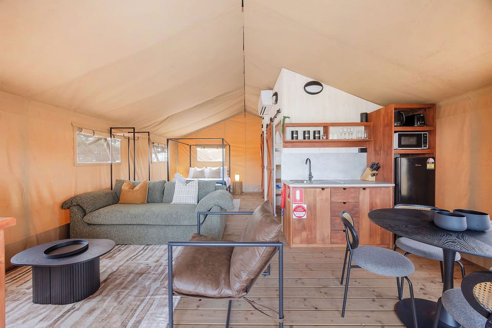 Superior Safari Tent - Sleeps 4 | Living area | Flat-screen TV