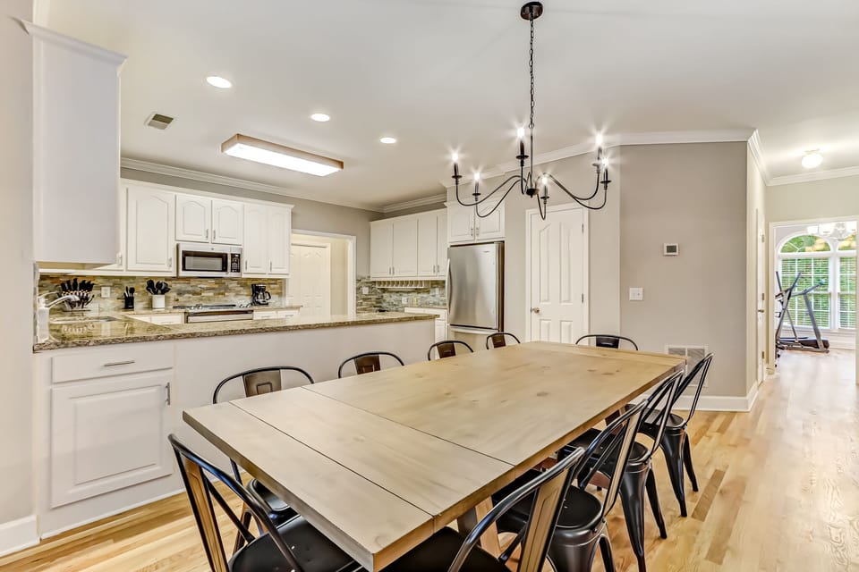Large dining table seats 10