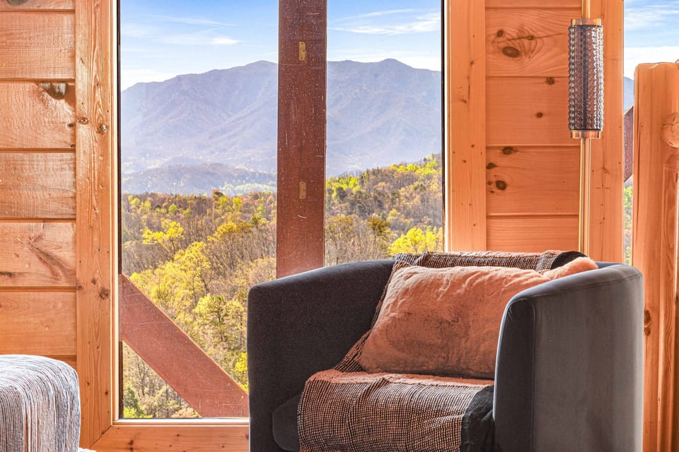 View of the mountains from loft