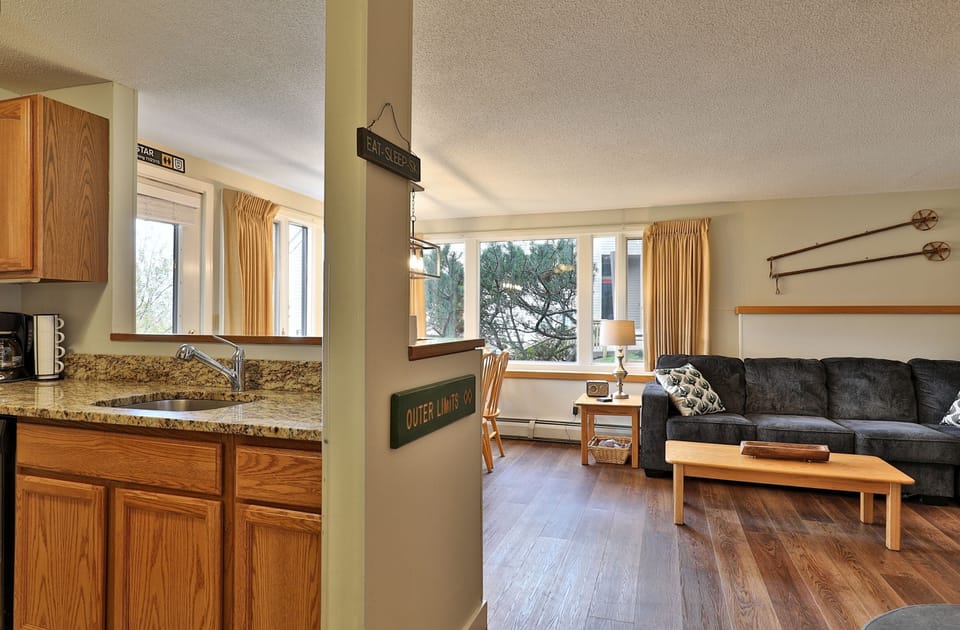 Kitchen and living room area