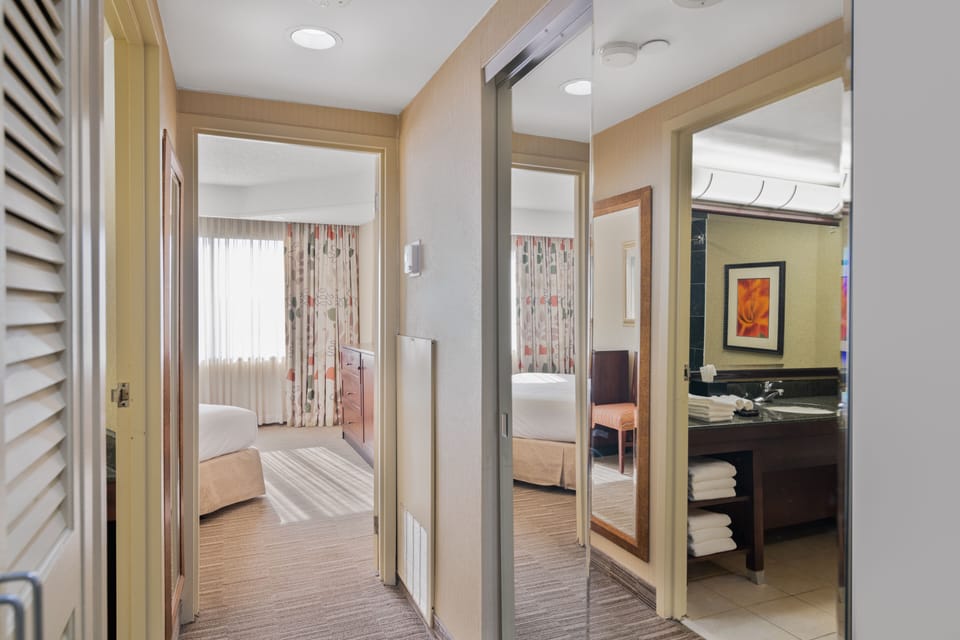 In-room safe, desk, laptop workspace, blackout drapes