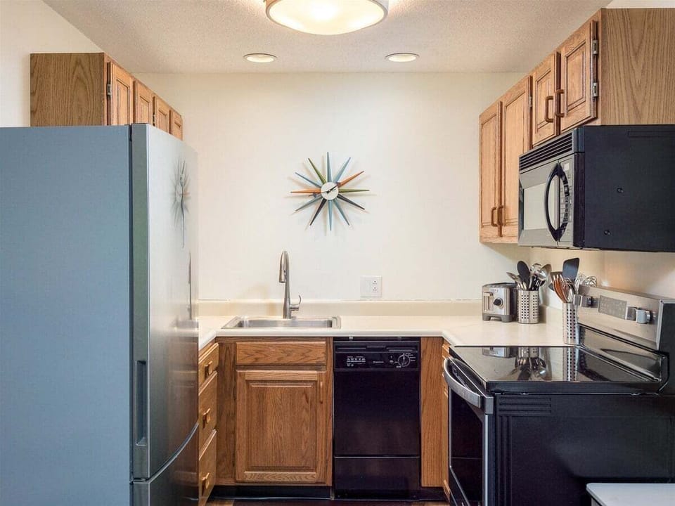 kitchen right off dining area