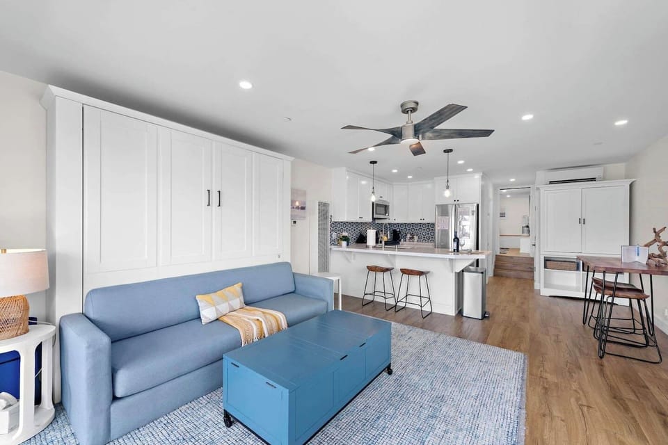 The open floor plan enables you to feel included while preparing meals 