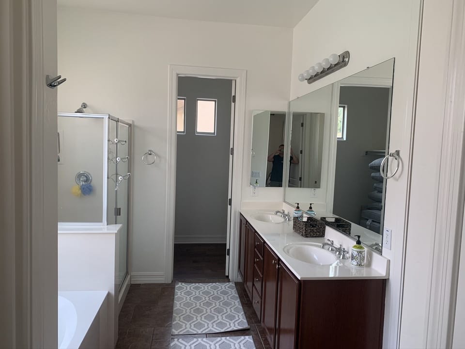 Roomy master bathroom