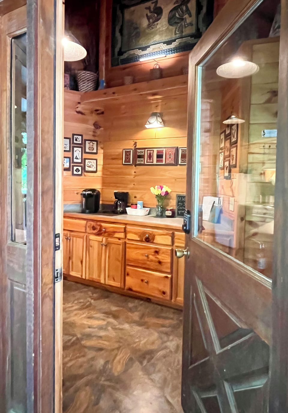 Cabin Front Door to Kitchen