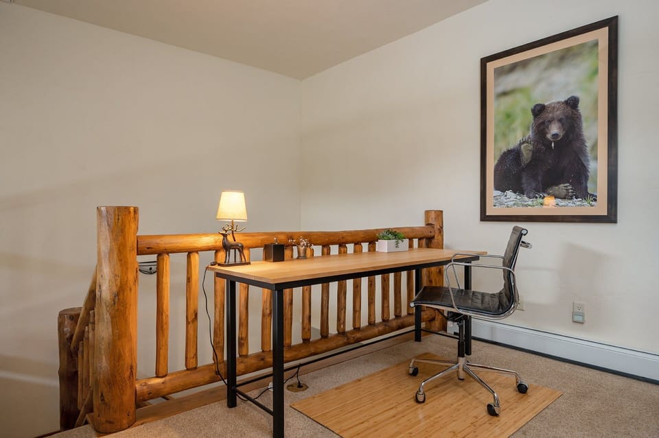 Small office nook on the upper level, perfect for remote work