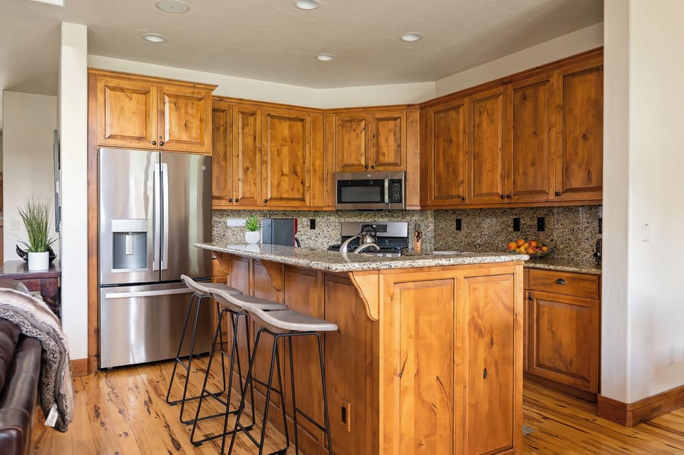 Living area leads into the kitchen