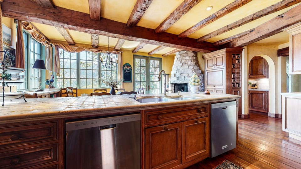 Room, Indoors, Kitchen, Hardwood, Kitchen Island