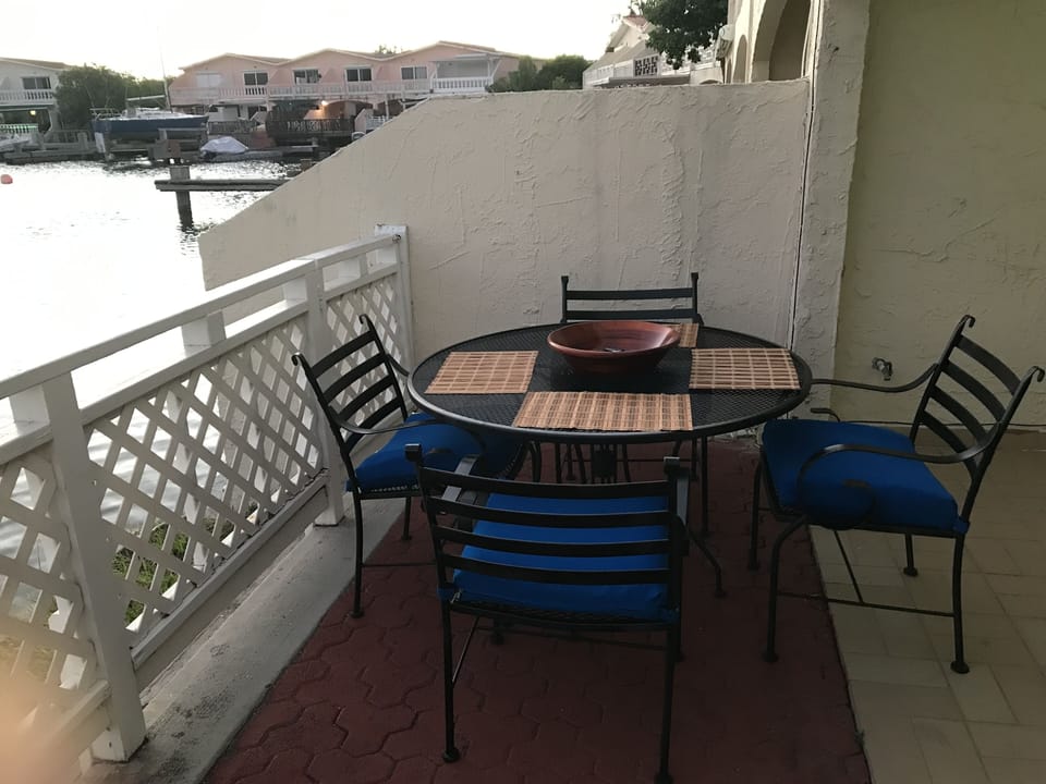 Lower level patio outdoor dining 