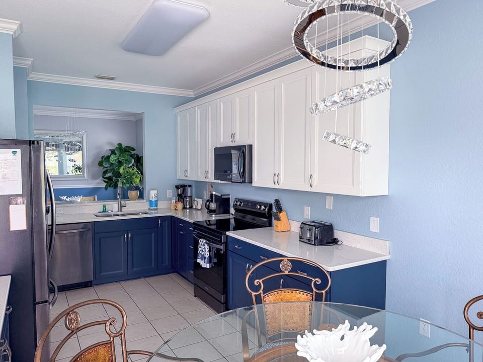 Ample kitchen prep space