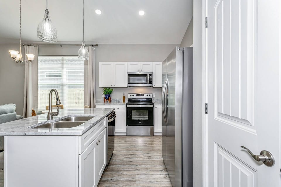 Plenty of counter space for meal preparation