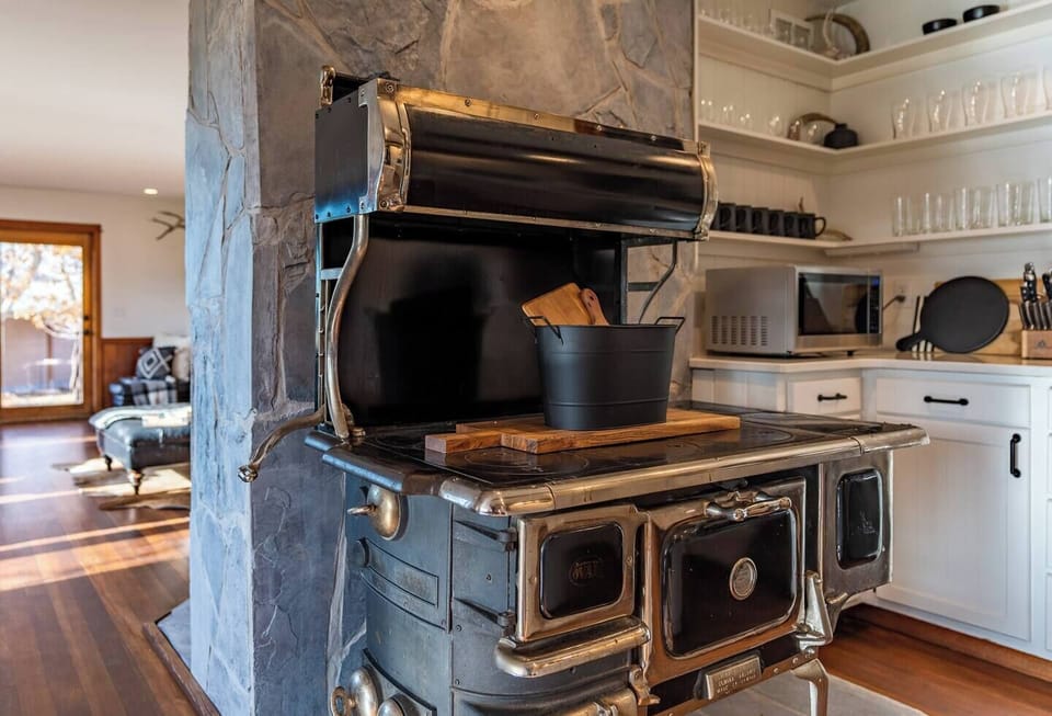 Vintage charm with this original stove. (feast your eyes on this classic beauty, however it is not operational)