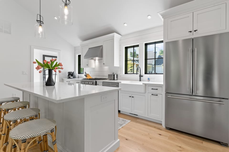 Kitchen Island with farm sink