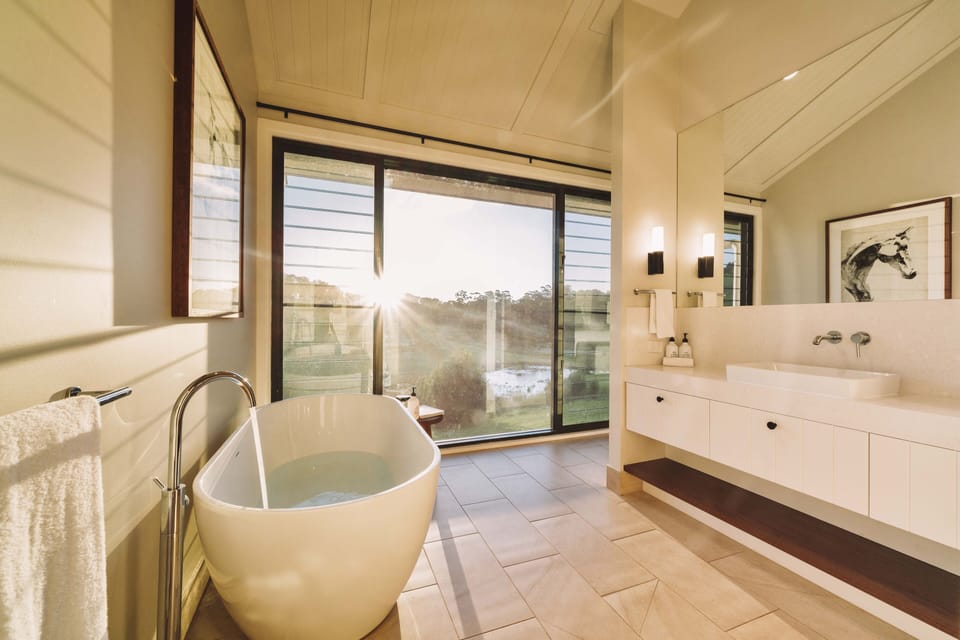 Luxury Pavilion | Bathroom | Hair dryer, slippers, towels