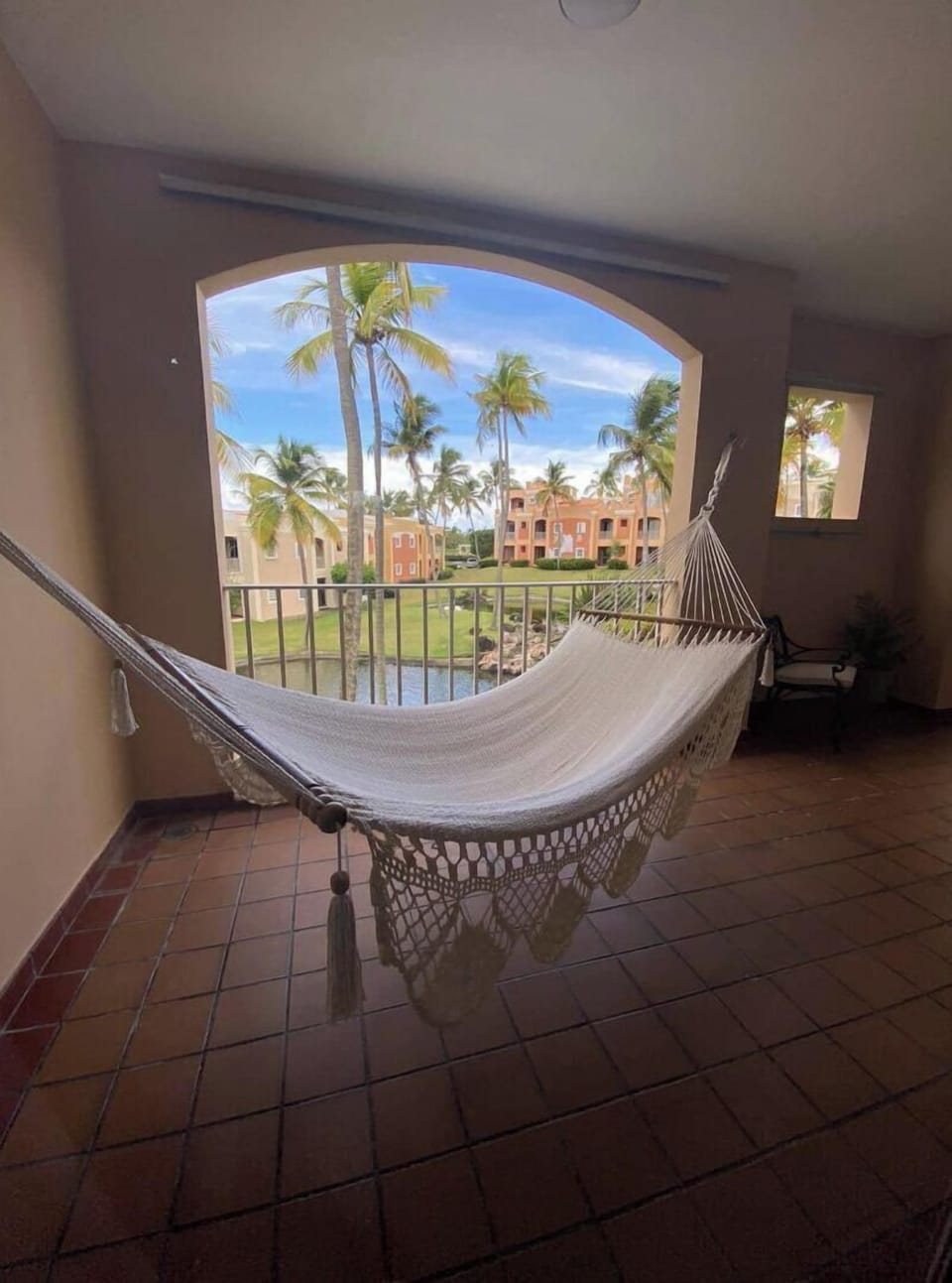 Hammock on lower balcony, outside main bedroom   