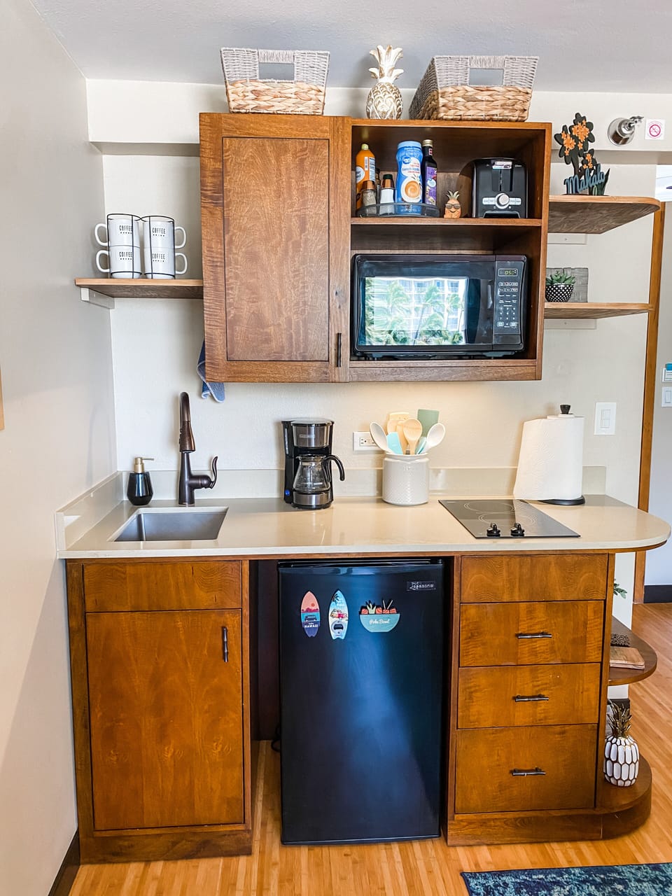 Kitchenette fully stocked with all the essentials