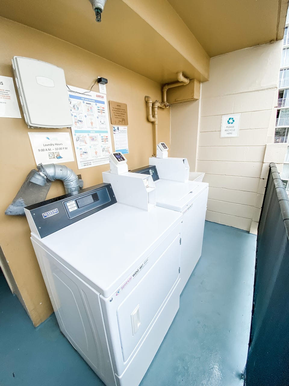 Credit Card operated washer and dryer for your use