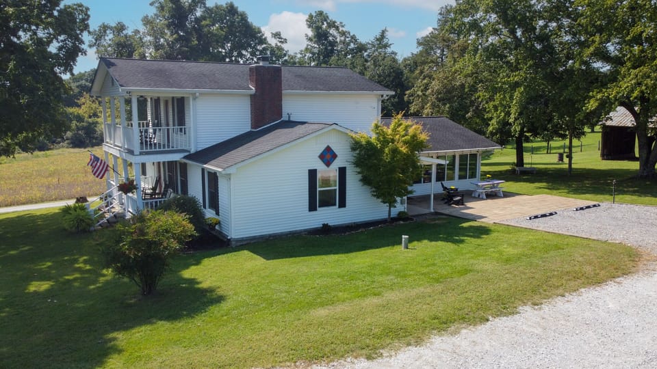 North side of the Farmhouse with Parking Area.