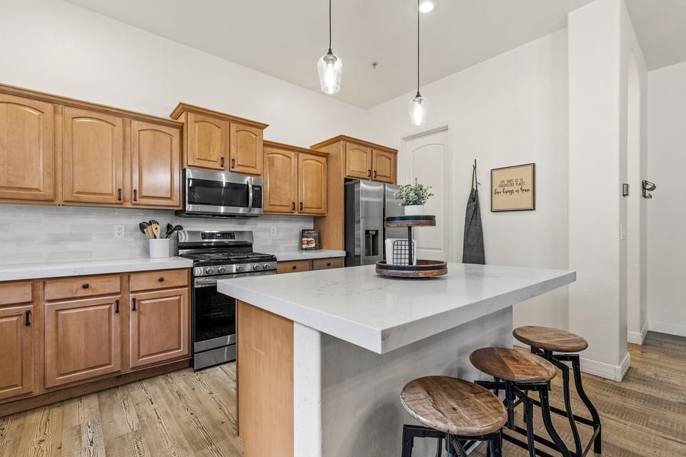 Plenty of space to prepare meals in the large kitchen