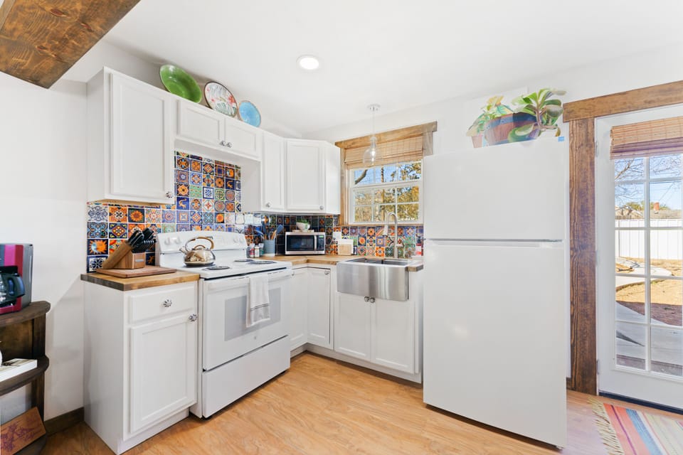 The kitchen has all new appliances and is stocked with everything you need!