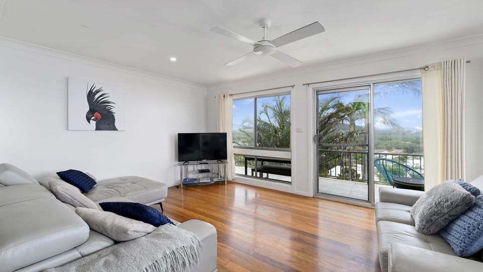 Homey Living Room With Ocean View