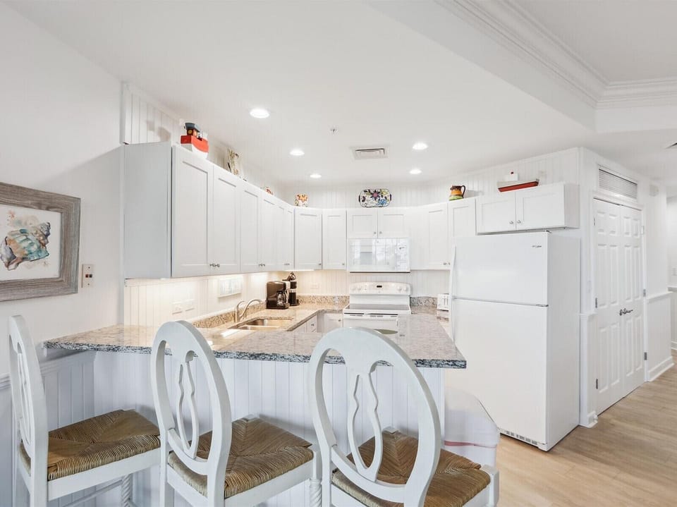 Kitchen with Breakfast Counter at 2413 SeaCrest
