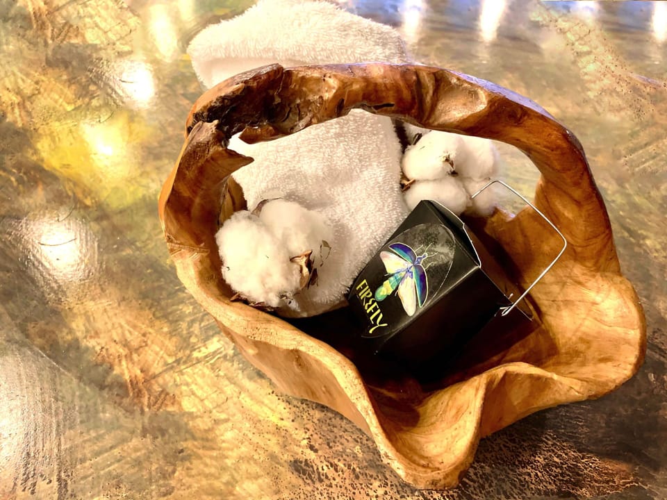 Locally grown cotton and essential oil infused bath salts