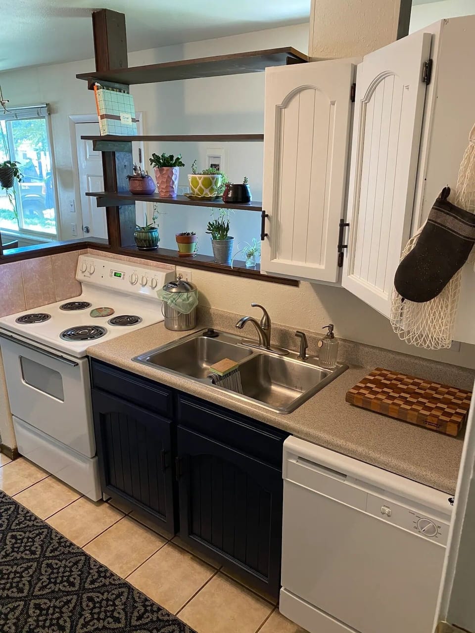 Kitchen and dishwasher.