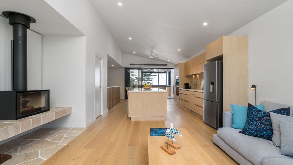 Open plan living - views from kitchen and undercover entertaining