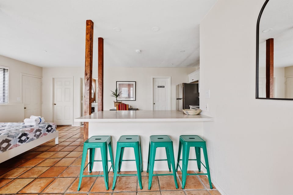 View of the dining area from the front door.