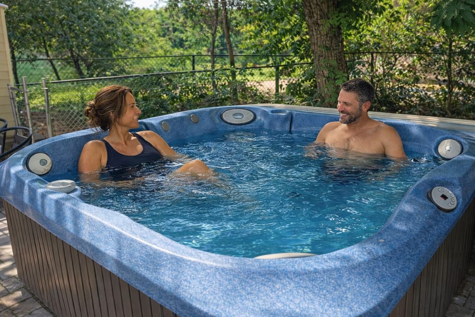 Relax in the 4-person hot tub (shared with the other 2 units in this complex)