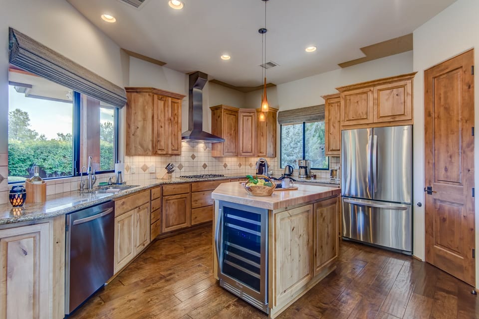 Fully Equipped Kitchen Including an LG Refrigerator