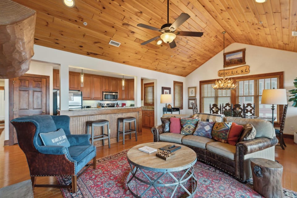 Living Room---Open Floor Plan, Vaulted Ceiling