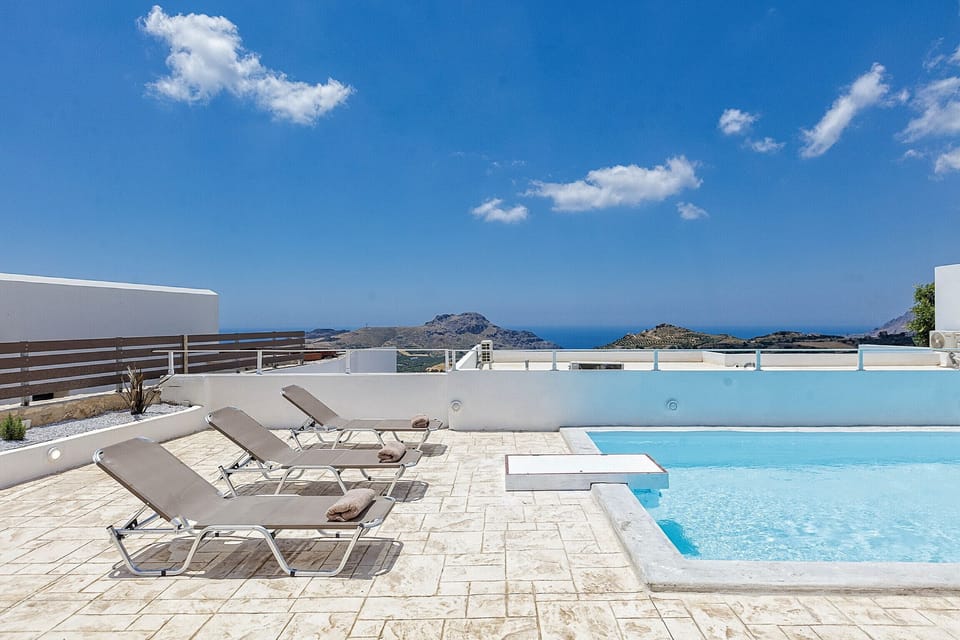 Swimming pool area of Beautiful villa,Great view,Private pool,Near tavern Mariou,Plakias,Crete