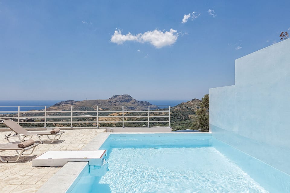 Swimming pool area of Beautiful villa,Great view,Private pool,Near tavern Mariou,Plakias,Crete