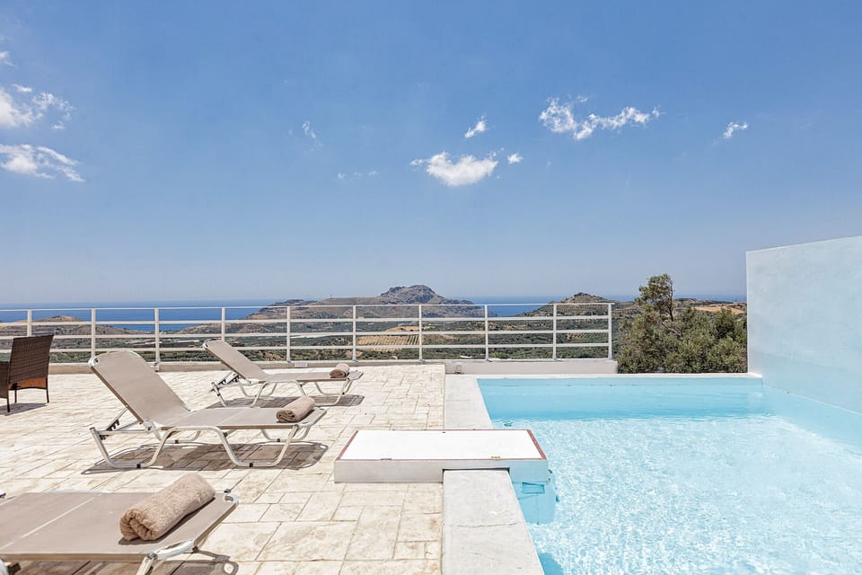 Swimming pool area of Beautiful villa,Great view,Private pool,Near tavern Mariou,Plakias,Crete