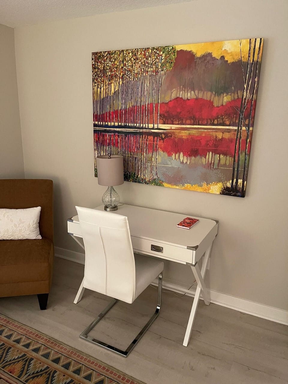 Dedicated work space in the guest bedroom.