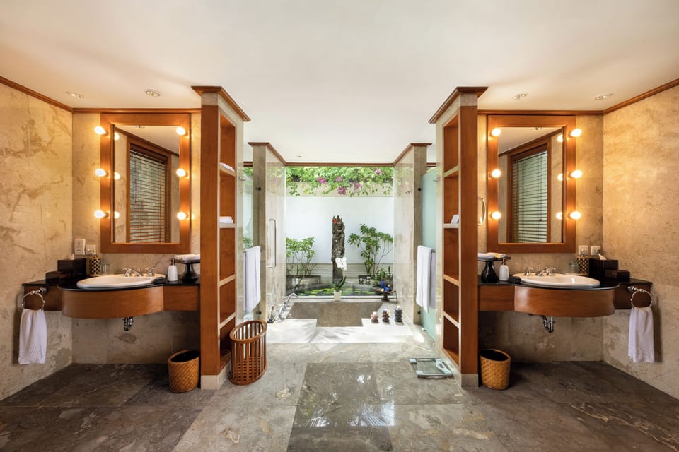 Royal Villa, Private Pool, Ocean View | Bathroom | Separate tub and shower, deep soaking tub, designer toiletries