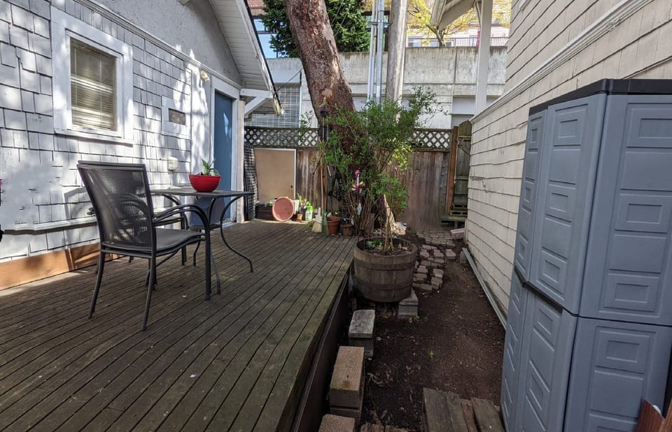 back yard is still on progress of updating .