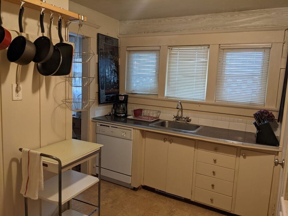 re arrange pots and pans are inside cabinet. 
